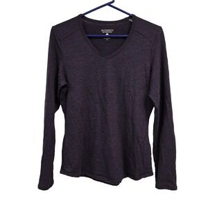 Segments Base Layer Womens Small 100% Merino Wool Long Sleeve Shirt Purple Warm